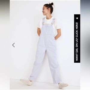 Lavender oversized Madewell overalls